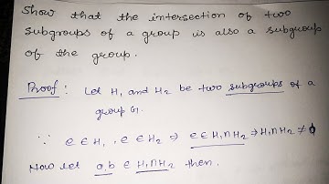 Show that the intersection of two subgroup of a group is also a subgroup of the group
