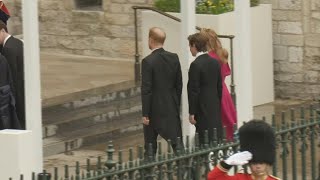 Prince Harry and Princesses Eugenie and Beatrice arrive at Westminster Abbey | AFP