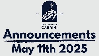 SFC Announcements (5-11-25)