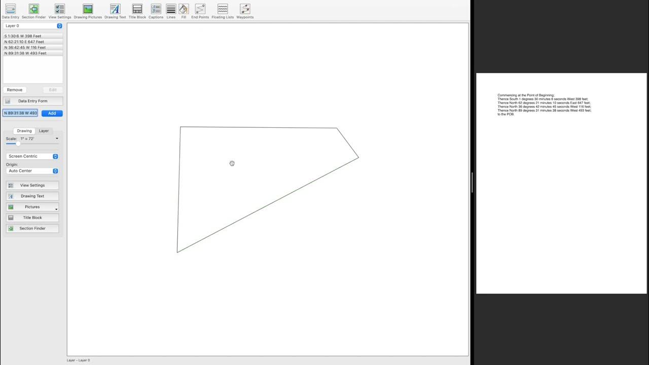 Metes and Bounds Deed Plotting Data Entry YouTube