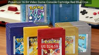 Pokemon 16 Bit Video Game Console Cartridge Red Blue Crystal Golde... — Best Deal 2026 | Shop Now!