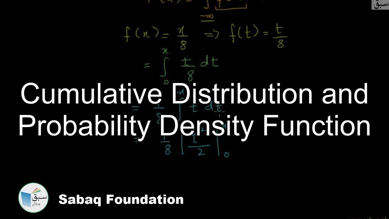 Cumulative Distribution and Probability Density Function, Statistics ...
