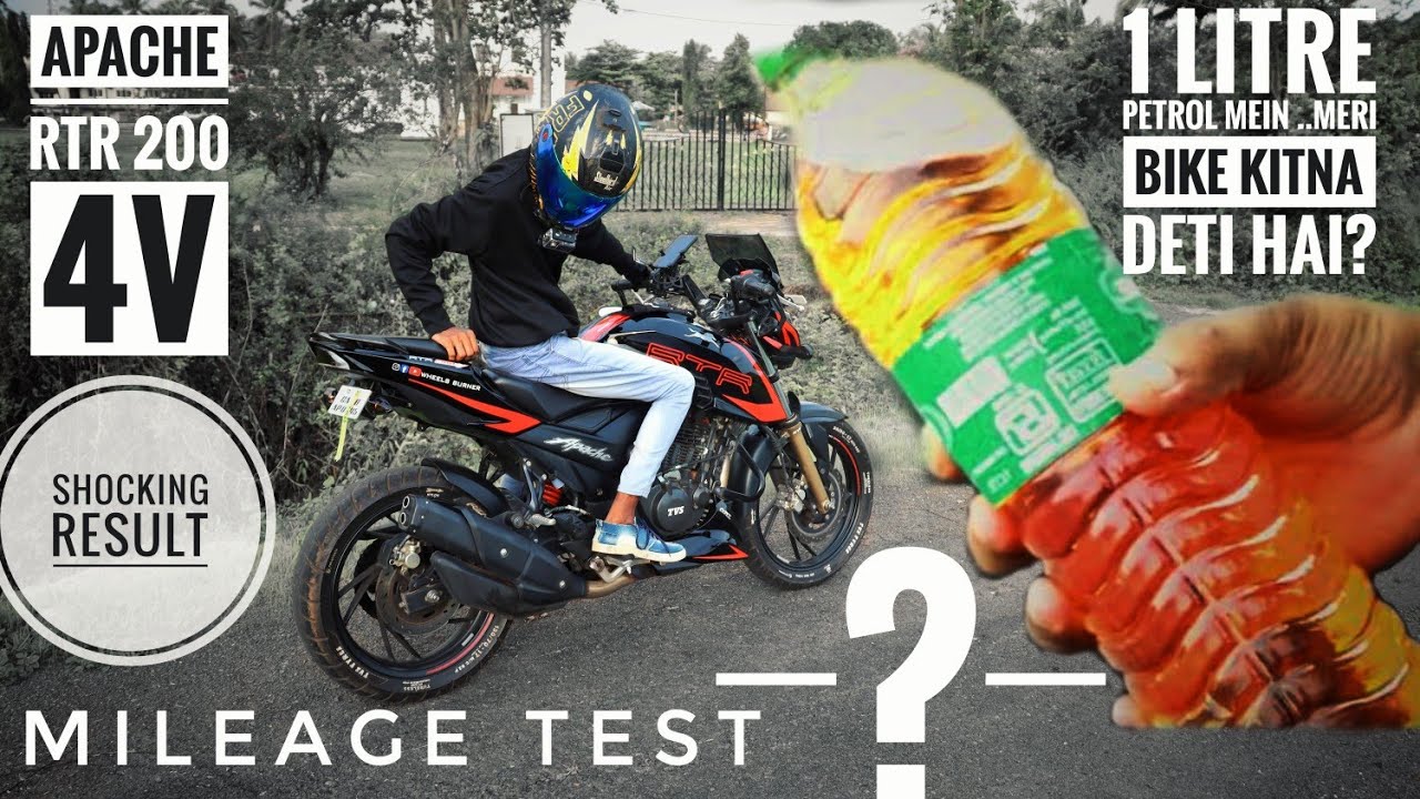 Apache RTR 200 4V Mileage Test 1 litre petrol mein kitna deti hai