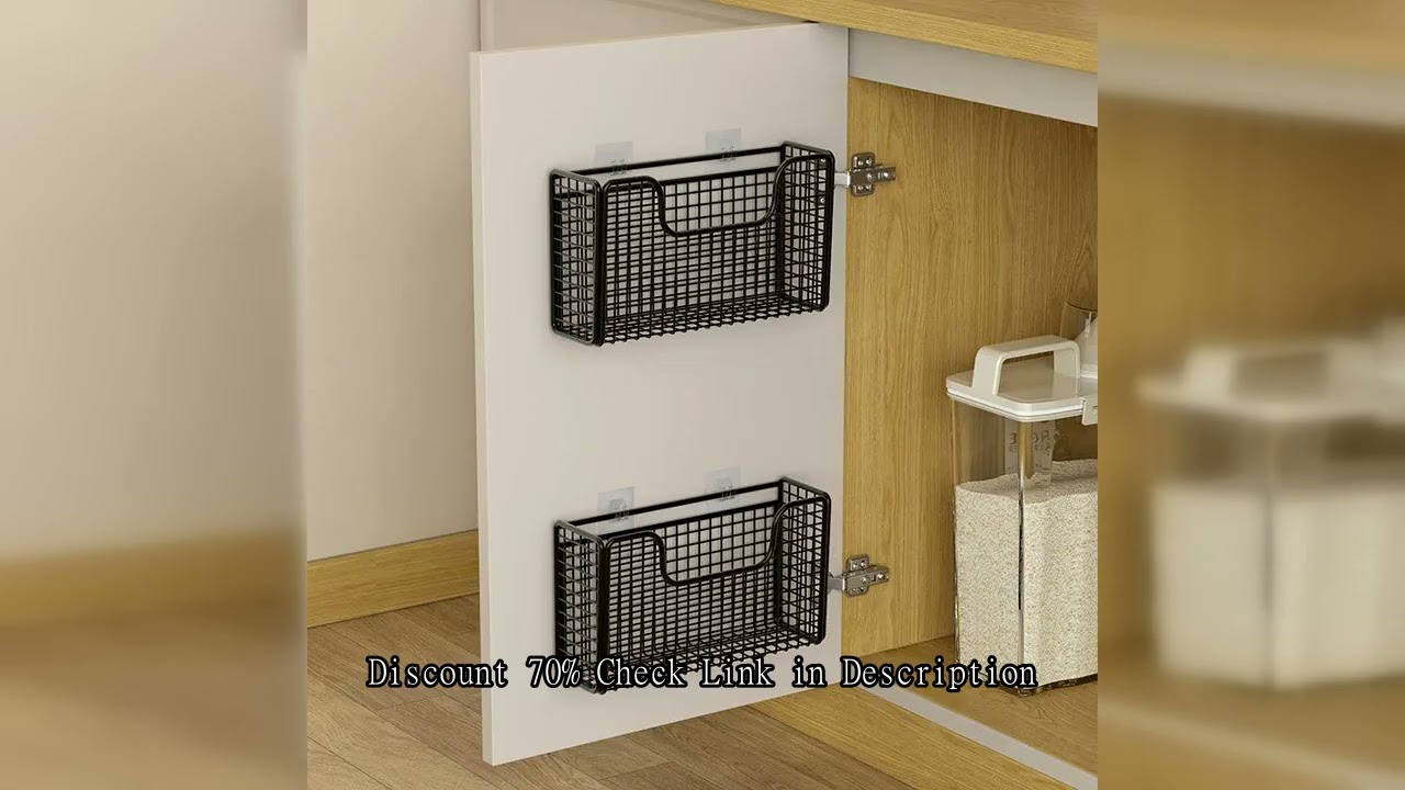 Punch-free Kitchen Cabinet Door Storage Box Iron Rack Wall-mounted Cabinet Plastic Wrap Rack Bathroo