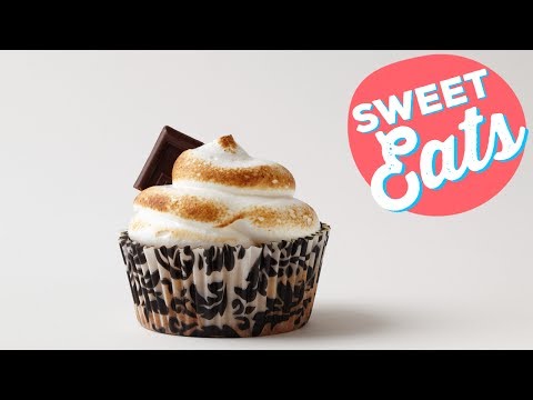 how-to-make-toasty-s'mores-cupcakes-|-food-network