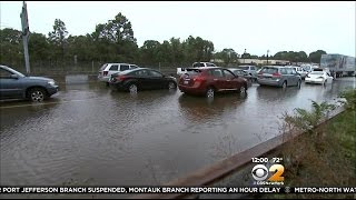 Flooding Hits Sunrise Highway In Bay Shore