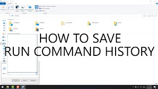 Run command not saving the history of commands in Windows 10