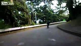 Holy sh*t longboarder hit by car
