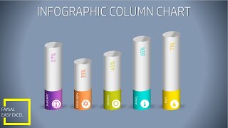 3D Info-graphic Cylinder Column Chart in Excel 2016