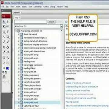Flash CS3 Actionscript 3 Help File Video Tutorial