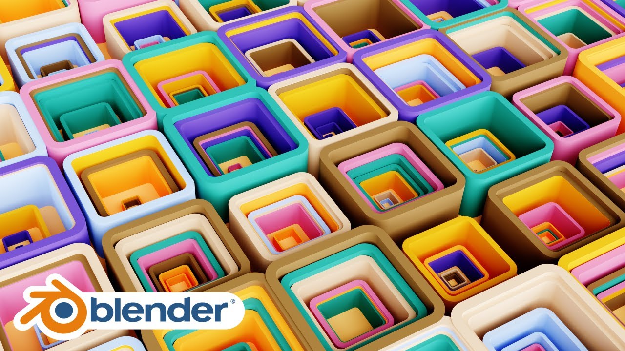 Blender Tutorial - Create a Simple Colorful 3D Artwork In Blender / # ...