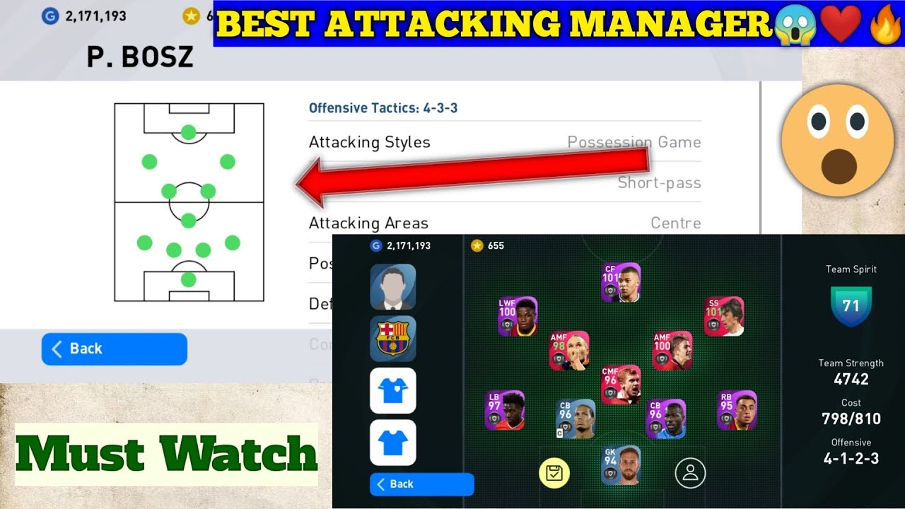Signing Attacking Manager P Bosz Formation 4 3 3 Management Skill 810 Pes 21 Mobile Youtube