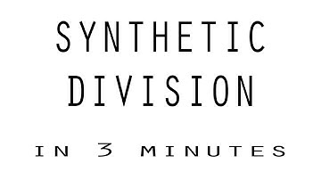 Learn Synthetic Division of Polynomials (LESS THAN 3 MINUTES)