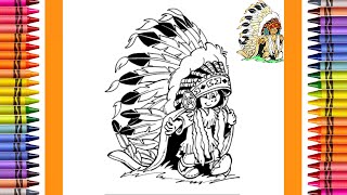 The Coloring Couple Presents: Coloring Native American | Happy Thanksgiving! | How to Color