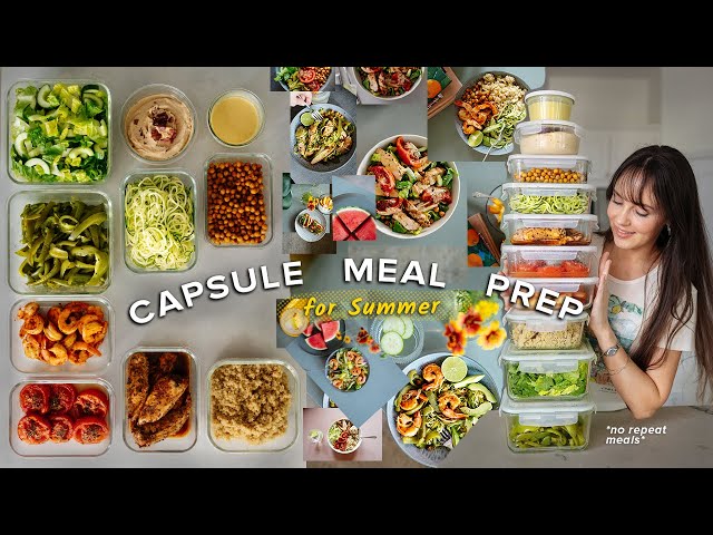 My summer “capsule meal prep” method for easy meals all week (no repeats!) - YouTube