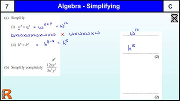 Simplifying Algebra Indicies GCSE Maths Higher & Foundation revision Exam paper practice & help