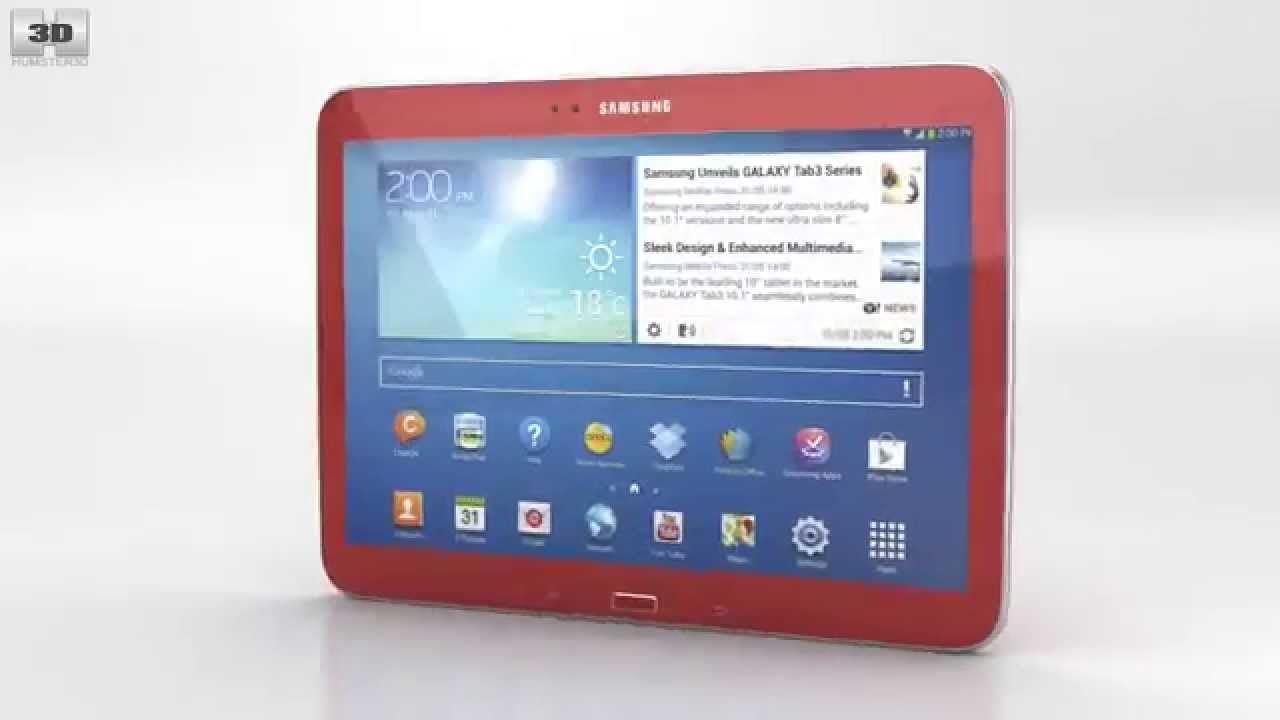 Samsung Galaxy Tab 3 10.1-inch Garnet Red 3D model - Download