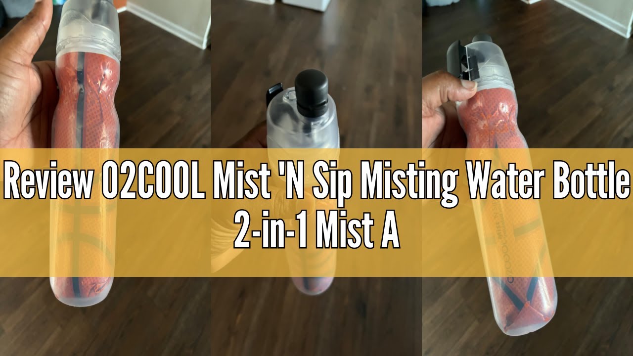 Review O2COOL Mist 'N Sip Misting Water Bottle 2-in-1 Mist And Sip Function With No Leak Pull Top Sp
