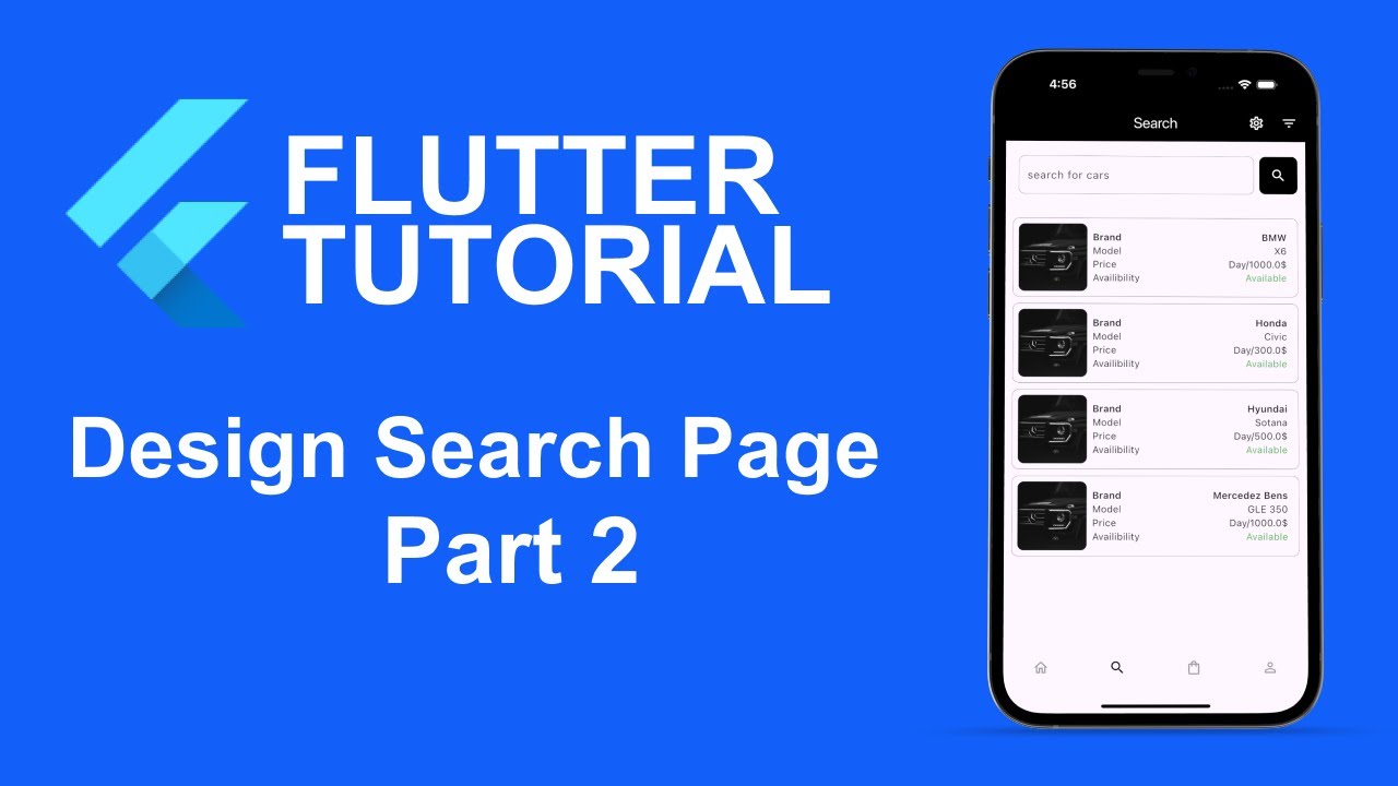 Flutter tutorial 43: Design Search Page part 2