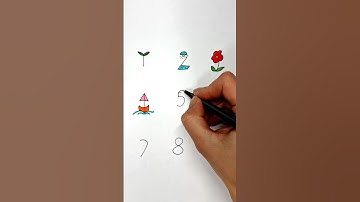 🎨 Watch numbers 1 to 9 turn into fun, colorful drawings! 🖌️ #SimpleDrawing #LearningToDrawTogether