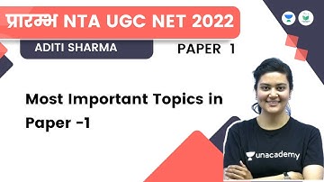 Most Important Topics in Paper -1 | NTA UGC NET JRF 2022 | Aditi Sharma