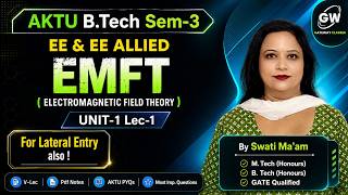EE 2nd Year EMFT Unit-1 Lec-1 ⚡Electromagnetic Field Theory 📚By Swati Ma'am | Gateway Classes 🎯