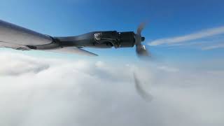 The FireFly VTOL V2 effortlessly flies through the clouds.