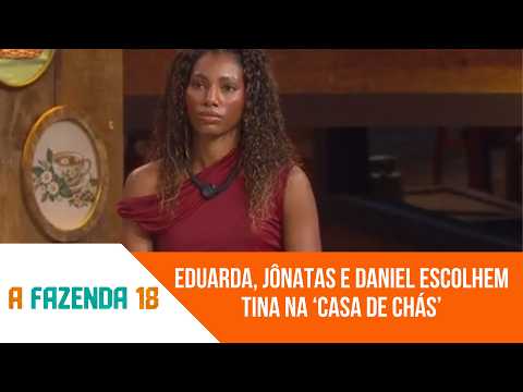 Triple sequence! Eduarda, Jônatas, and Daniel choose Tina for the ‘Tea House’ | The Farm 18