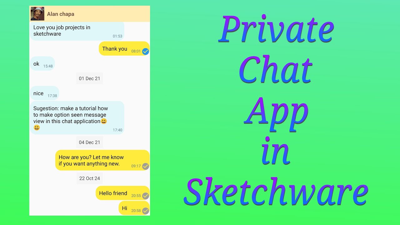 Private chat app in Sketchware - YouTube