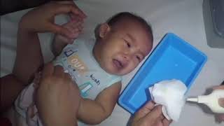 Crying Baby Boys Ear Cleaning & Ear Discharge Removal
