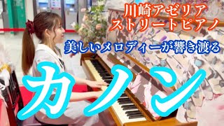 【ストリートピアノ】カノン弾いてみた in川崎アゼリア 4K 美しいメロディーが響き渡る SENA  official  channel