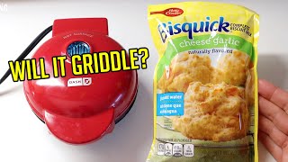 Will It Griddle? Bisquick Cheese Garlic Biscuit Mix ‍ Dash Mini Griddle ‍ Dollar Tree Food