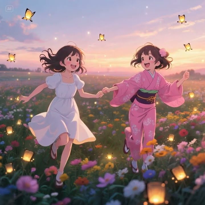 'Running into the Sunset 🌅✨ | Dreamy Anime Girls Moment'