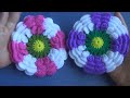 Flor DE DOS COLORES tejida a crochet paso a paso para BOLSOS y TAPETES