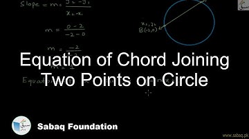 Equation of Chord Joining Two Points on Circle, Math Lecture | Sabaq.pk