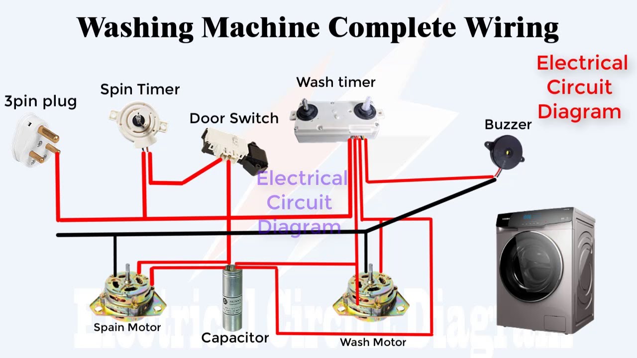 Copmlete Washing Machine Wiring Diagram | Electrical Circuit Diagram ...