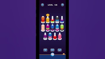 Lv 126 Nut Sort Puzzle - Color Sort (Guru Game) #nutssort #nutsort #boltnutcolor