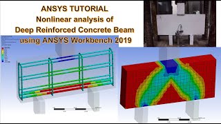 ANSYS Tutorial : Nonlinear analysis of Deep Reinforced Concrete Beam and compare with test results
