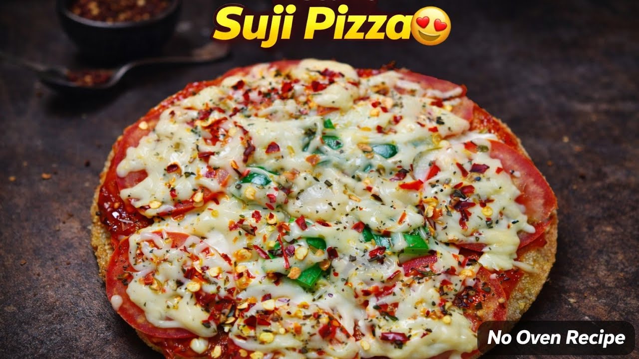 Instant Suji Pizza Recipe | बिना ओवन के सूजी पिज्जा | 10 मिनट में तवा पिज्जा घर पर