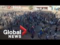 Sudan protests: Demonstrators face tear gas to oppose military coup