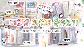 🍸 ⋆˳°✩ 다꾸는 스티커로만 하는게 아니잖아요? | 투머치 다꾸러의 데코템 바인더 16개 몰아보기 (with. 정리꿀팁) | 키스컷 • 모조지 • 미니스티커 • 떡메 • 도무송
