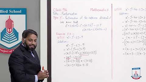 Class 9 - Mathematics - Chapter 5 - Lecture 3 - Ex# 5.1 (Q5) - Allied Schools