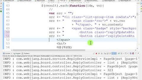 Webjjang Spring 13-12 Ajax를 이용한 댓글 처리 - 가져온 리스트 데이터를 형식에 맞게 표시하기(웹짱과 함께하는 스프링)