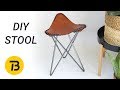 DIY Leather and Steel Hairpin Leg Stool