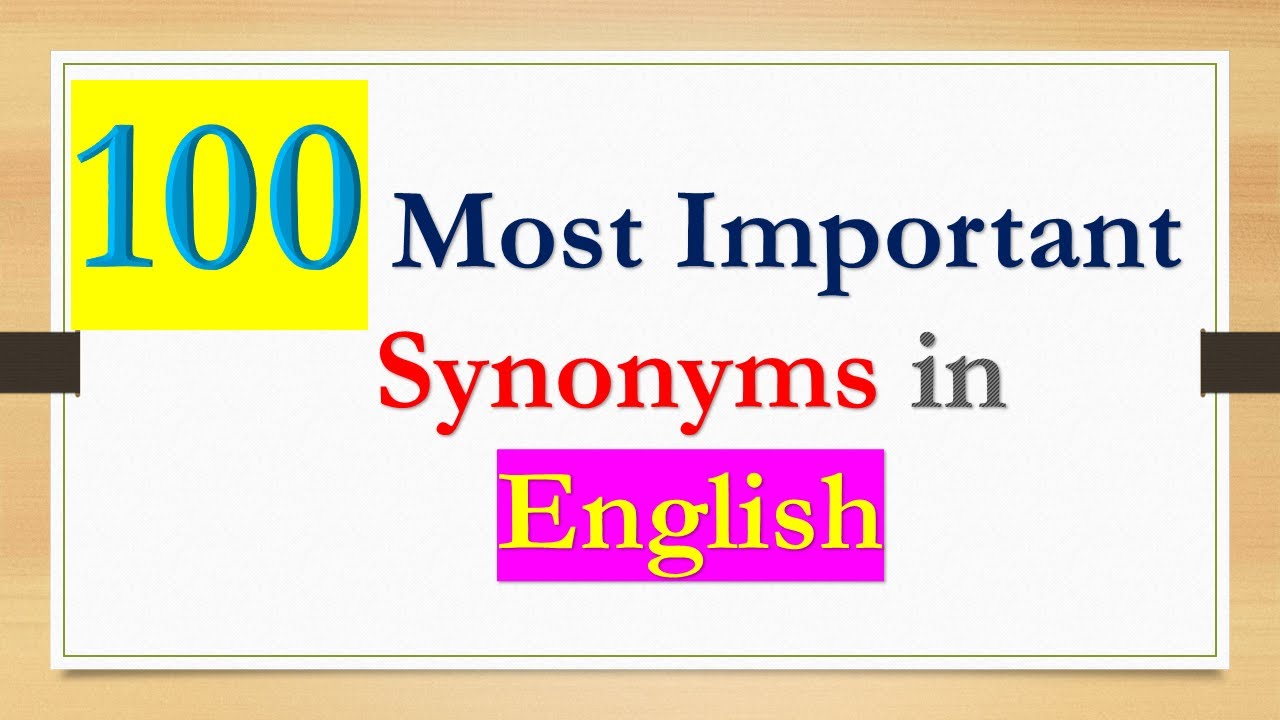 100 most important words and synonyms - YouTube