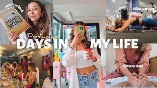 PRODUCTIVE VLOG: Booked and Busy, Pottery Class, Workouts, &amp; Fourth Wing REVIEW! 📚