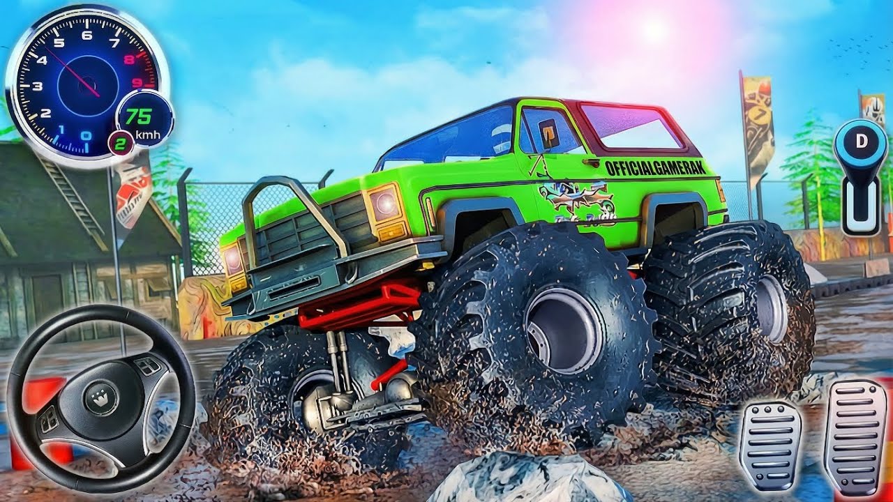Offroad Monster Truck Driving - Jeep Derby Mud and Rocks Driver Simulator - Android GamePlay #3
