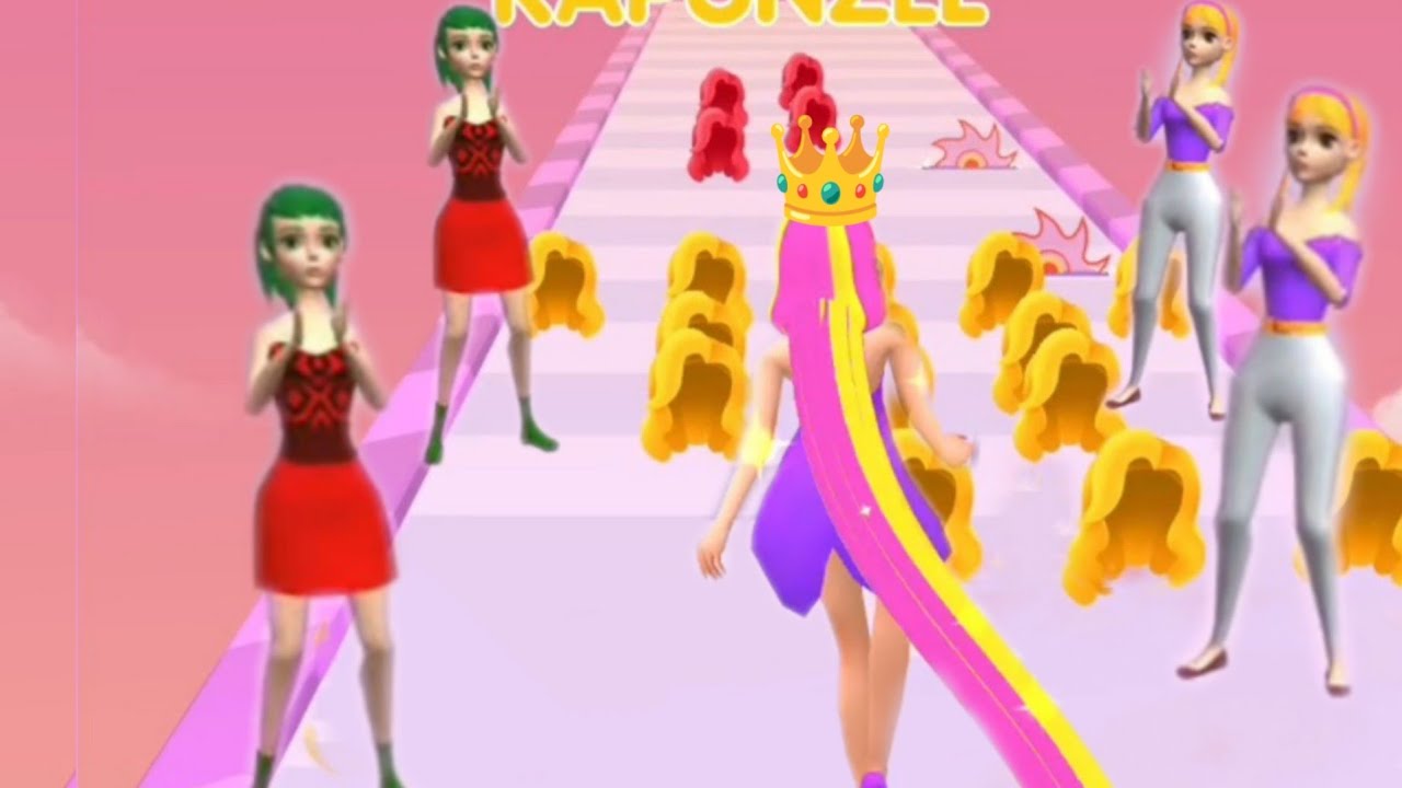🔲Hair Running 3D👸🌈 GAME Trailer ON Android IOS NEW GAME