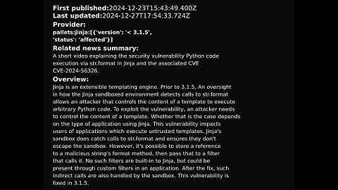 Jinja: Python code execution via str.format in Jinja (CVE-2024-56326) #shorts