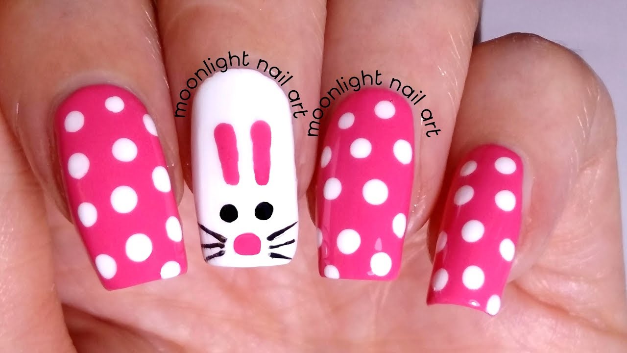 Quick Easter Bunny Nail Art - 100 Directions